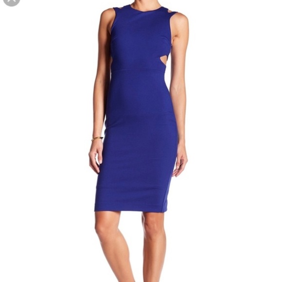 NWT French Connection Royal Blue Lula Stretch Cage Back Dress Size 0 - Picture 2 of 11